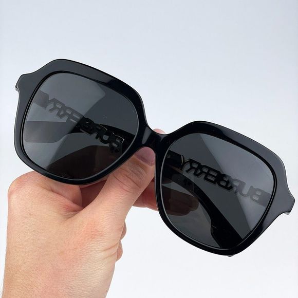 Burberry BE4389 Joni 300187  Sunglasses Black Dark Grey Square Women - Picture 6 of 12